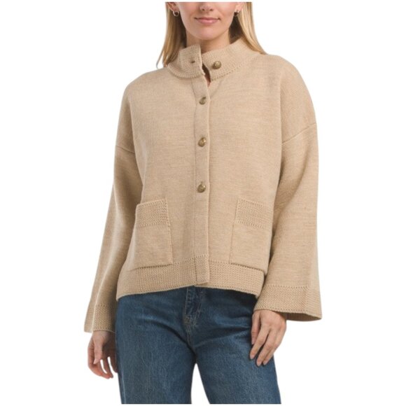COCOGIO Made In Italy Cardigan With Gold Tone Buttons And Pockets - Picture 1 of 3